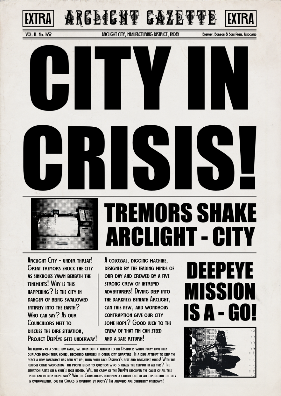 newspaper resource from Fault; Arclight City